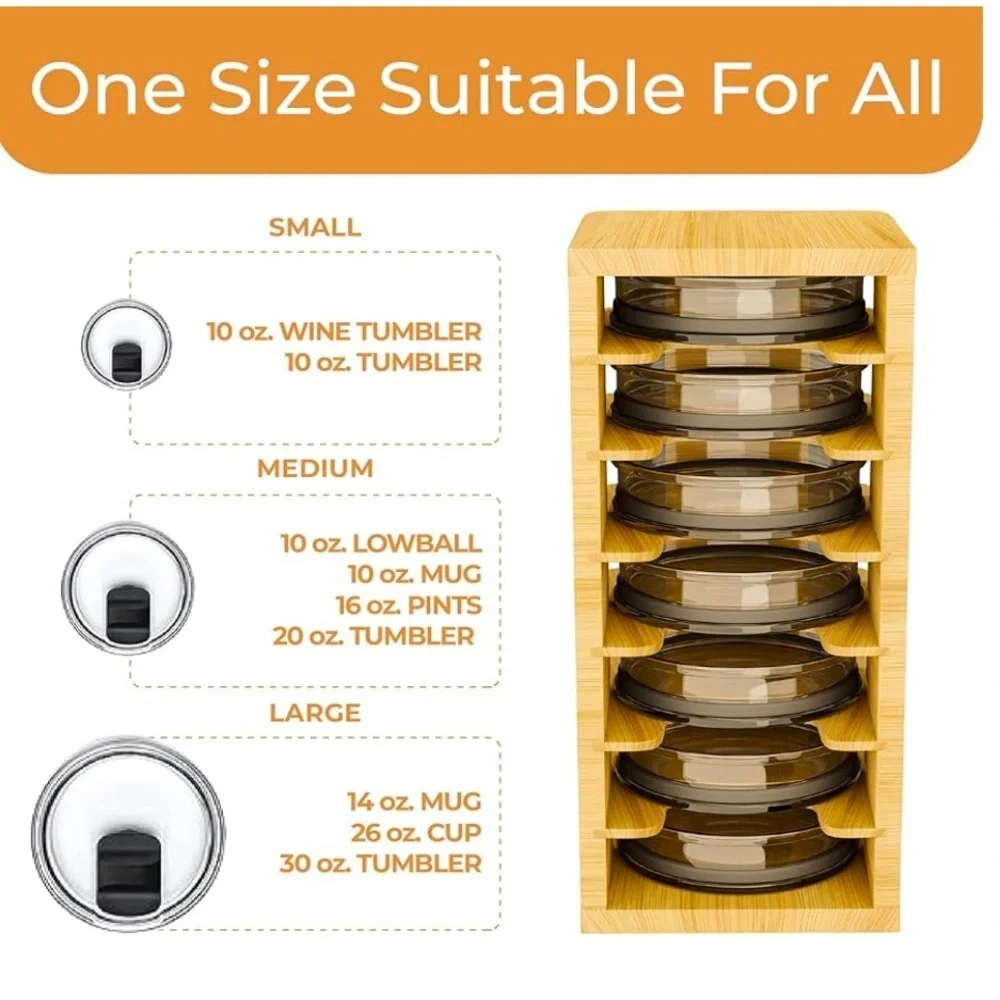 🆕 SNAPKITCH Bamboo Tumbler Lid Organizer